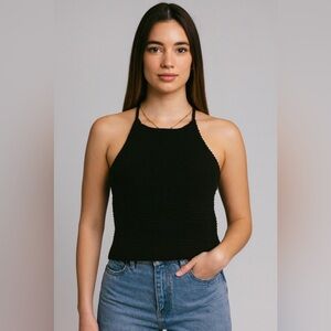 525 America Black Halter Neck Knit Top – XS & S – NWT